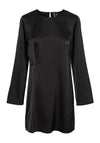 Pieces Norella Ruched Side Mini Satin Dress, Black