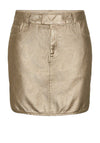 Pieces Nabia Metallic Mini Skirt, Gold