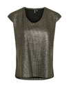 Pieces Nilana Metallic T Shirt, Gold