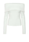 Pieces Riko Off Shoulder Knit Jumper, Cloud Dancer