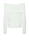 Pieces Riko Off Shoulder Knit Jumper, Cloud Dancer
