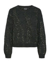Pieces Rada Sequin Knit Junper, Dark Grey Melange