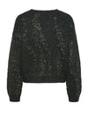 Pieces Rada Sequin Knit Junper, Dark Grey Melange
