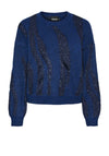 Pieces Rada Sequin Knit Junper, Bellwether Blue