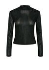 Pieces Rocky Metallic Top, Black