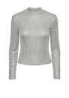 Pieces Rocky Metallic Top, Silver
