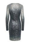 Pieces Delphia Ombre Sequin Wrap Dress, Silver