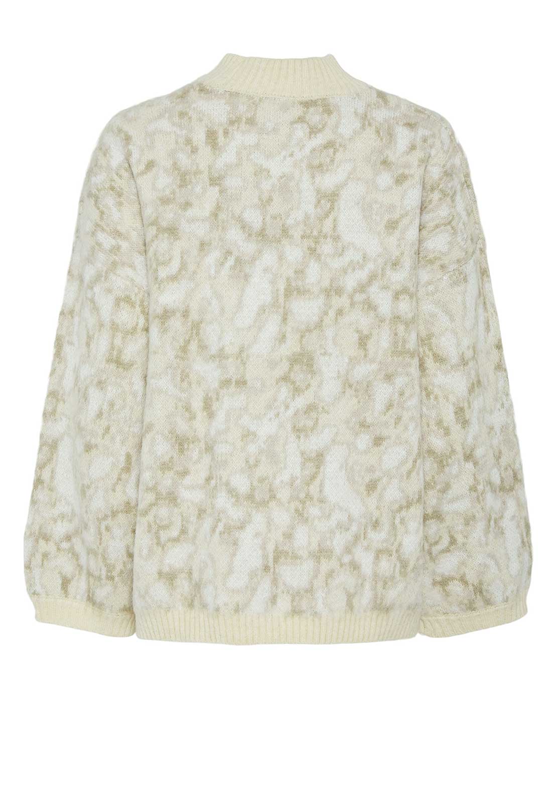 Pieces Peggy Jacquard Knit Jumper, Beige
