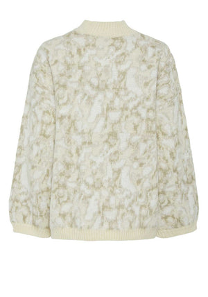 Pieces Peggy Jacquard Knit Jumper, Beige