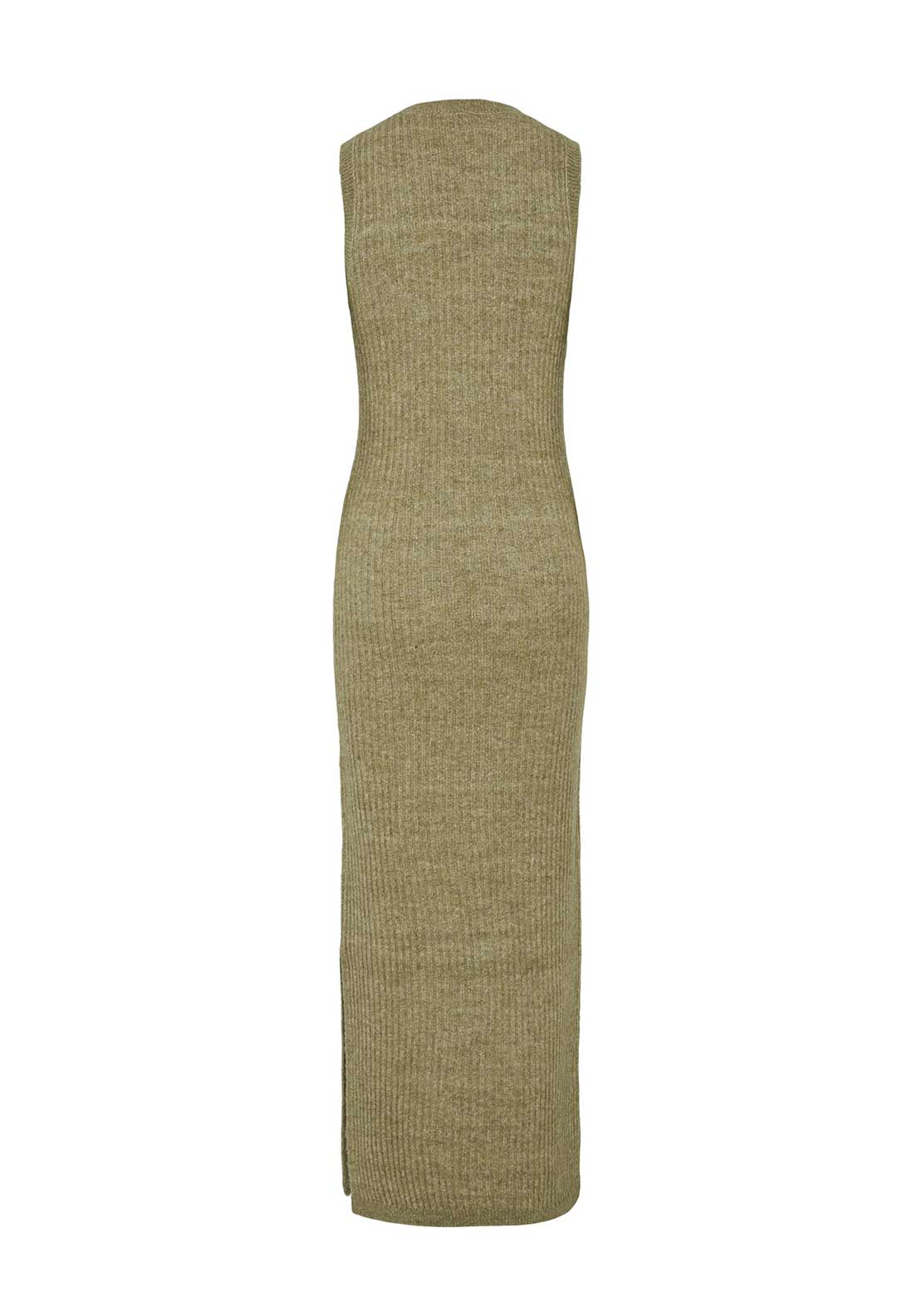 Pieces Paya Ribbed Knit Sleeveless Maxi Dress, Green