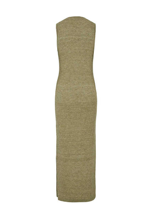 Pieces Paya Ribbed Knit Sleeveless Maxi Dress, Green