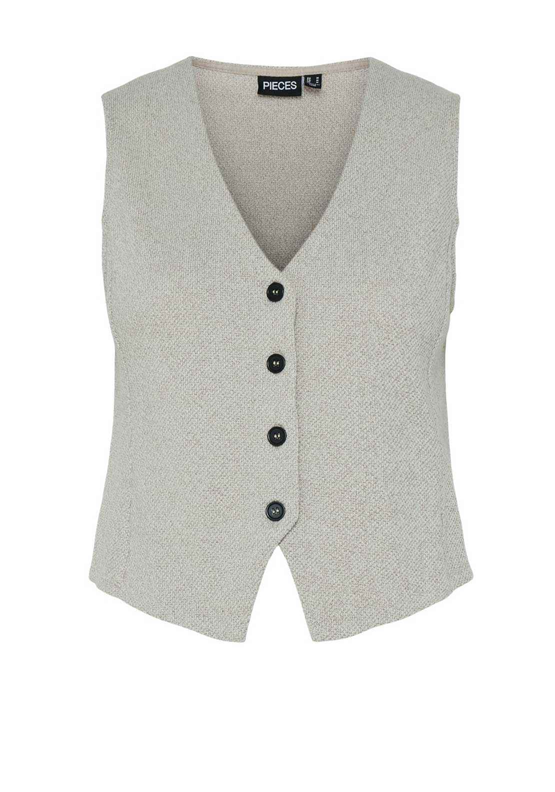 Pieces Pepper Waistcoat, Silver Gray
