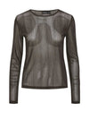 Pieces Palme Sheer Glitter Top, Morel