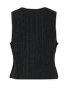 Pieces Parker Glitter Pinstripe Waistcoat, Black