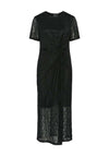 Pieces Pandora Lace Ruched Midi Dress, Black