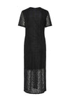 Pieces Pandora Lace Ruched Midi Dress, Black