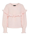 Pieces Rikka Frill Open Knit Jumper, Ballerina