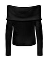 Pieces Riko Off Shoulder Knit Jumper, Black