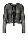 Pieces Rissi Reversible Sequin Bow Top, Black