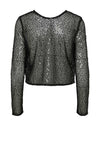 Pieces Rissi Reversible Sequin Bow Top, Black