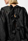 Pieces Olina Reversible Bow Blouse, Black