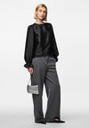 Pieces Olina Reversible Bow Blouse, Black