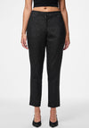 Pieces Bosella Silver Glitter Slim Leg Trousers, Black