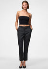 Pieces Bosella Silver Glitter Slim Leg Trousers, Black