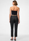 Pieces Bosella Silver Glitter Slim Leg Trousers, Black