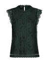 Pieces Colline Lae Cap Sleeve Top, Dark Green
