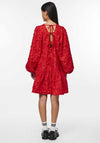 Pieces Gretchen Puff Sleeve Mini Dress, Red