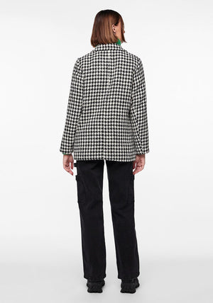 Pieces Nicolina Houndstooth Blazer, Black