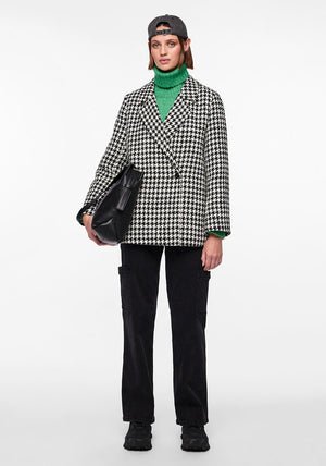 Pieces Nicolina Houndstooth Blazer, Black