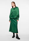 Pieces Norella Midi Satin Skirt, Eden Green
