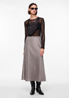 Pieces Norella Midi Satin Skirt, December Sky