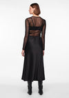 Pieces Norella Midi Satin Skirt, Black