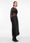 Pieces Norella Midi Satin Skirt, Black