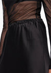 Pieces Norella Midi Satin Skirt, Black