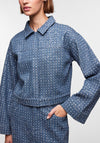 Pieces Naomi Sequin Denim Jacket, Medium Blue Denim