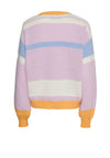 Pieces Alisa Colour Block Striped Jumper, Pink Lavender