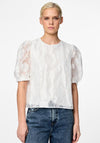 Pieces Nala Jacquard Top, White