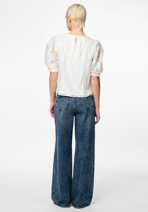 Pieces Nala Jacquard Top, White
