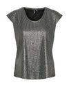 Pieces Nilana Metallic T Shirt, Silver