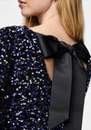 Pieces Kam One Deep Back Bow Sequin Dress, Black