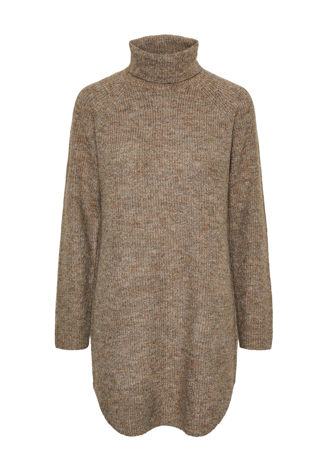 Pieces Ellen Long Knit Jumper, Fossil