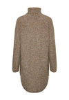 Pieces Ellen Long Knit Jumper, Fossil