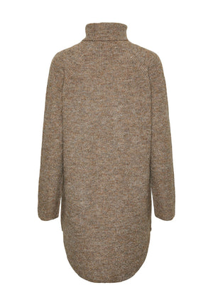 Pieces Ellen Long Knit Jumper, Fossil