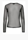 Pieces Ninni Mesh Long Sleeve Top, Black