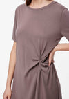Pieces Anora Knot Detail T-Shirt Dress, Coco Mocha