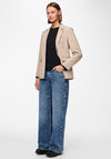 Pieces Bozzy Leopard Lined Blazer, Silver Mink